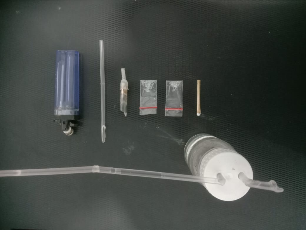 Barang bukti yang diantaranya 2 paket sabu dengan berat bruto 0,30 gram, mancis, peralatan isap sabu dan satu unit sepeda motor merek Honda Beat. | Dok Ist